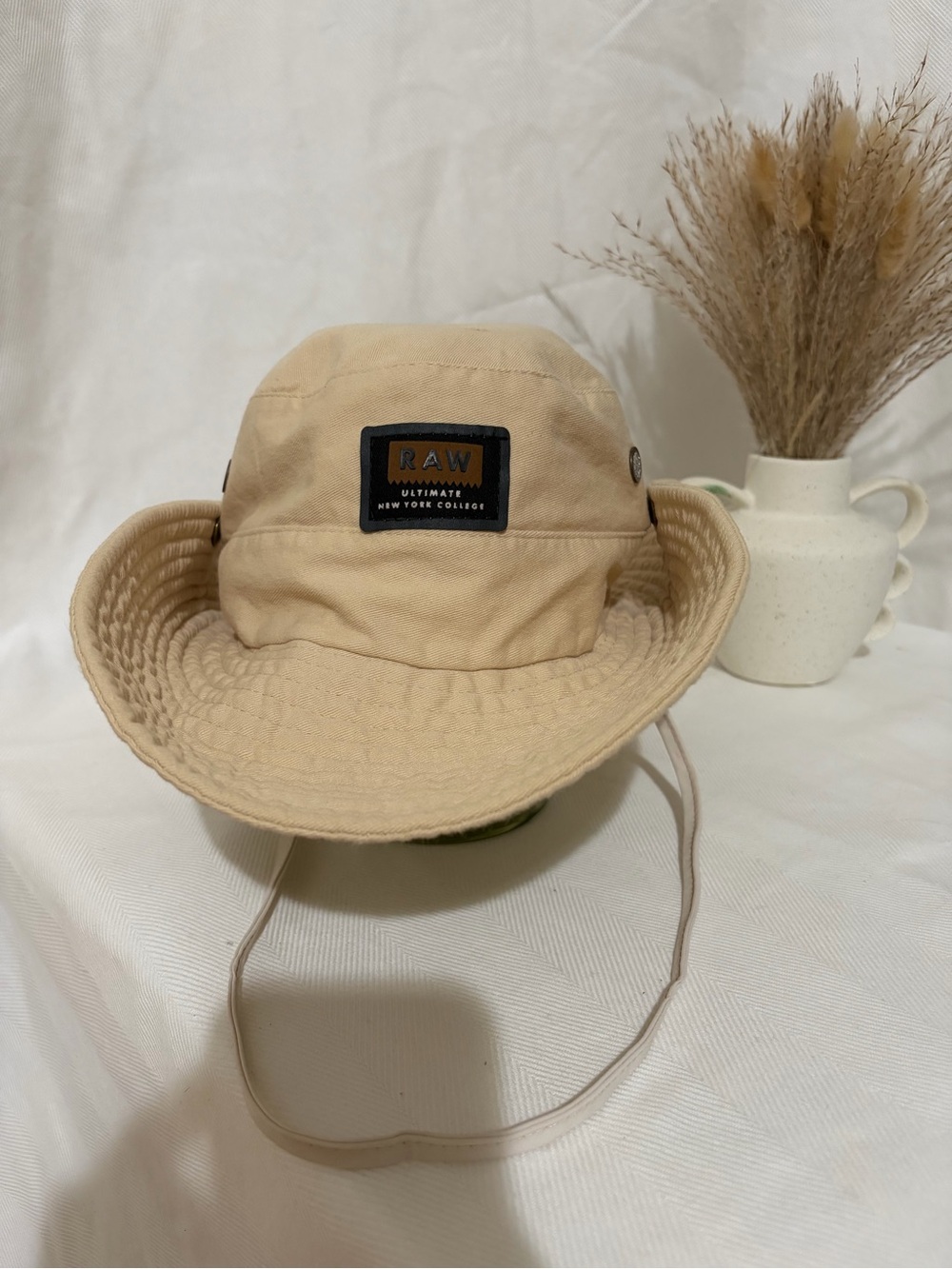 Raw Ultimate NewYork College Beige Boonie Bucket Sun Hat Wide Brim Men Safari S